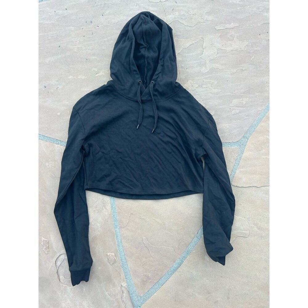 KORA Women’s Black Hoodie Cropped Solid Size Medium BZ